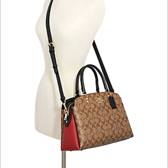 Coach Brown and Red Signature Tote Bag - Picture 2 of 8